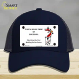 Tunica Biloxi Flag Novelty License Plate Hat Mesh / Navy