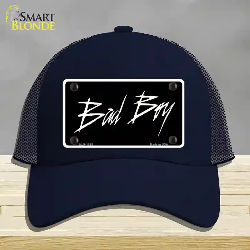 Bad Boy Black Novelty License Plate Hat Mesh / Navy