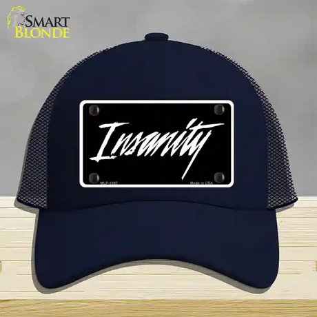 Insanity Novelty License Plate Hat Mesh / Navy