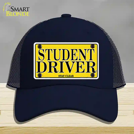 Student Driver Novelty License Plate Hat Mesh / Navy