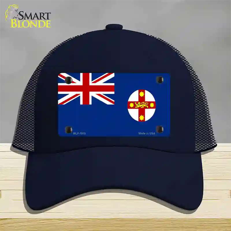 New South Wales Flag Novelty License Plate Hat Mesh / Navy