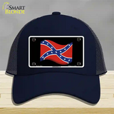 Confederate 3-D Flag Novelty License Plate Hat Mesh / Navy