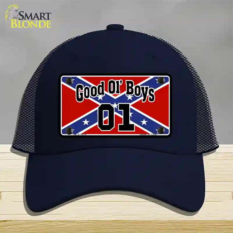 Good Ol Boys Confederate Flag Novelty License Plate Hat Mesh / Navy