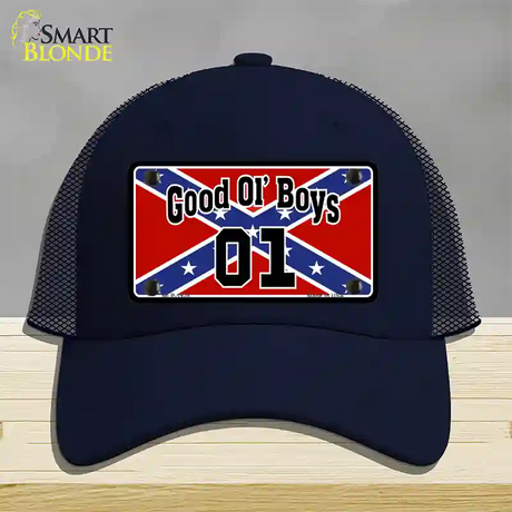 Good Ol Boys Confederate Flag Novelty License Plate Hat Mesh / Navy