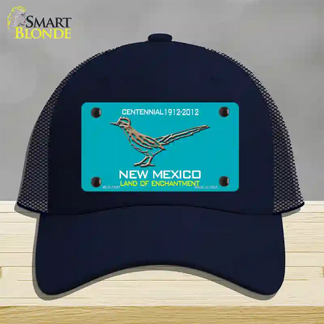 Road Runner Teal New Mexico Novelty License Plate Hat Mesh / Navy