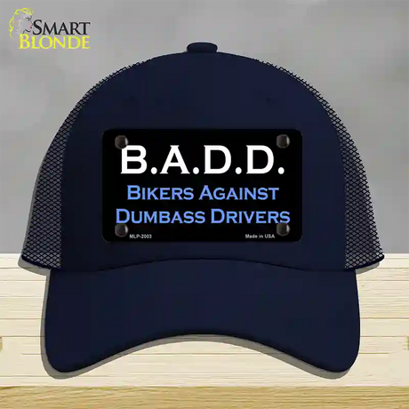 B.A.D.D. Novelty License Plate Hat Mesh / Navy