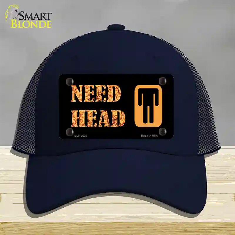 Need Head Novelty License Plate Hat Mesh / Navy