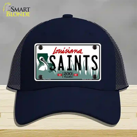 Saints Louisiana State Novelty License Plate Hat Mesh / Navy