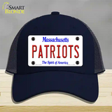 Patriots Massachusetts State Novelty License Plate Hat Mesh / Navy