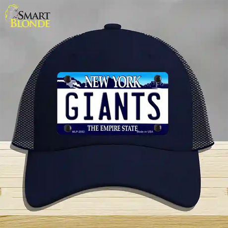 Giants New York State Novelty License Plate Hat Mesh / Navy