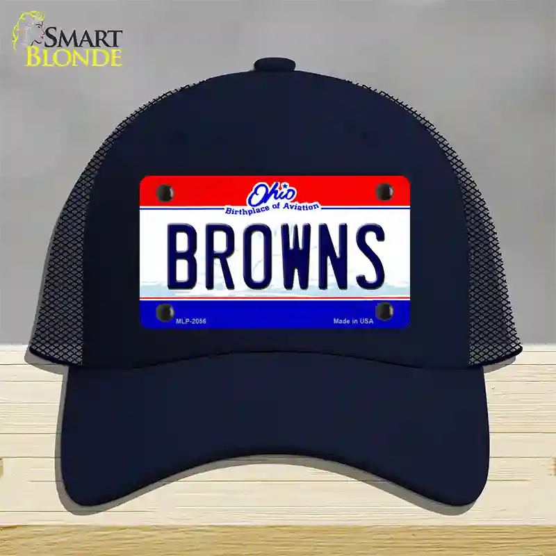 Browns Ohio State Novelty License Plate Hat Mesh / Navy
