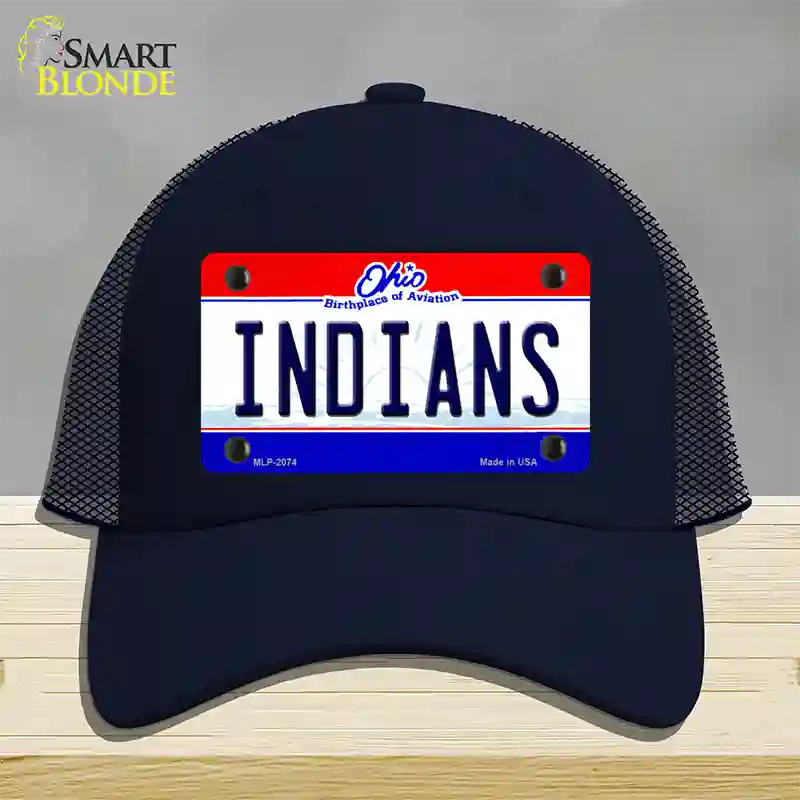 Indians Ohio State Novelty License Plate Hat Mesh / Navy