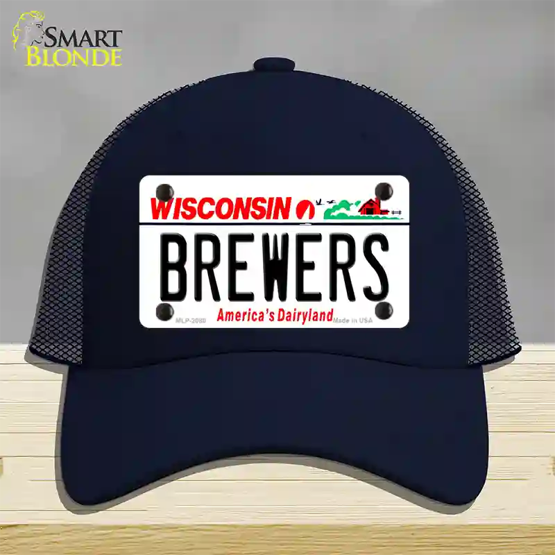 Brewers Wisconsin State Novelty License Plate Hat Mesh / Navy