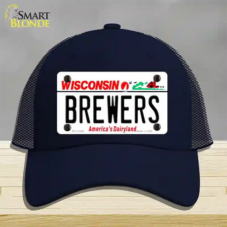 Brewers Wisconsin State Novelty License Plate Hat Mesh / Navy