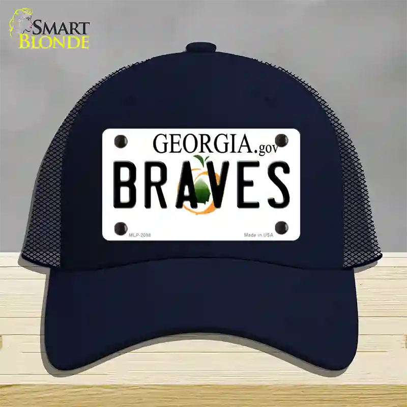 Braves Georgia State Novelty License Plate Hat Mesh / Navy