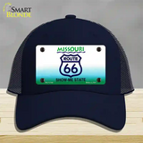 Route 66 Shield Missouri Novelty License Plate Hat Mesh / Navy