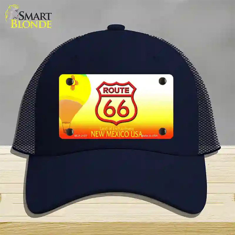 Route 66 Shield New Mexico Novelty License Plate Hat Mesh / Navy