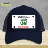 Route 66 Shield Oklahoma Novelty License Plate Hat Mesh / Navy