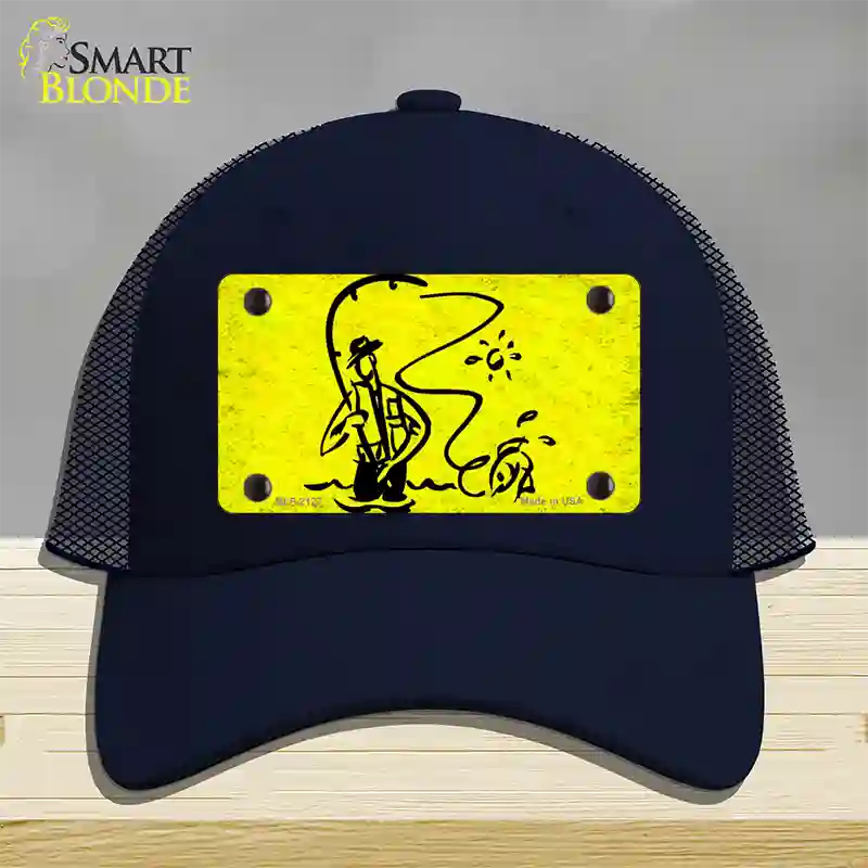 Fly Fishing Novelty License Plate Hat Mesh / Navy