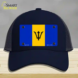 Barbados Flag Novelty License Plate Hat Mesh / Navy