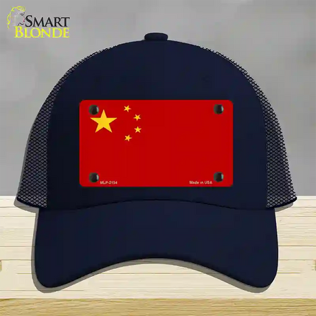 China Flag Novelty License Plate Hat Mesh / Navy