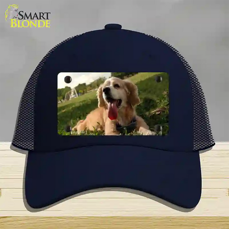 Cocker Spaniel Dog Novelty License Plate Hat Mesh / Navy