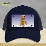 Yellow Labrador Retriever Dog Novelty License Plate Hat Mesh / Navy