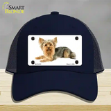 Yorkshire Terrier Dog Novelty License Plate Hat Mesh / Navy