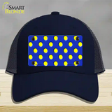 Yellow Polka Dots Royal Blue Novelty License Plate Hat Mesh / Navy