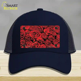 Red Roses Novelty License Plate Hat Mesh / Navy