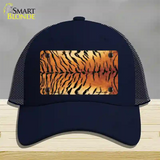 Tiger Pattern Novelty License Plate Hat Mesh / Navy