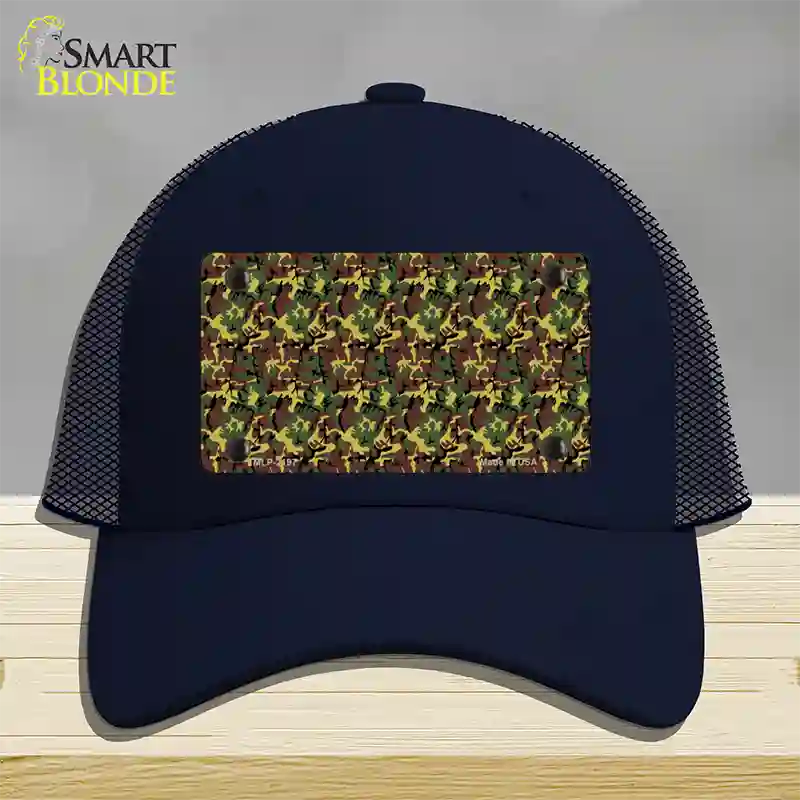 Camouflage Novelty License Plate Hat Mesh / Navy