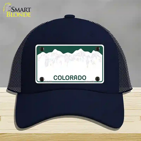 Colorado Green State Blank Novelty License Plate Hat Mesh / Navy