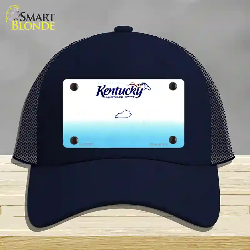 Kentucky State Blank Novelty License Plate Hat Mesh / Navy