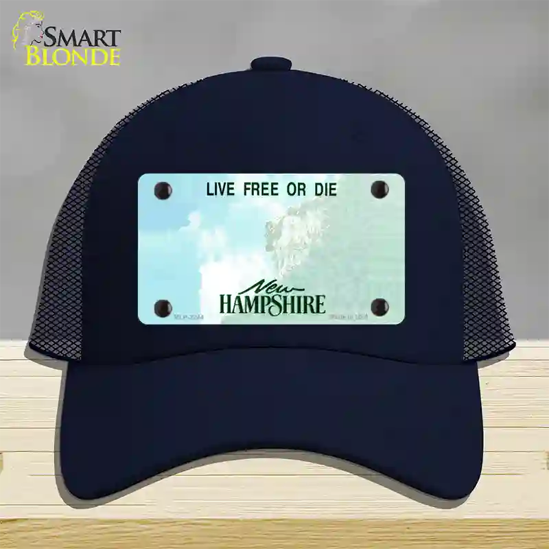 New Hampshire State Blank Novelty License Plate Hat Mesh / Navy