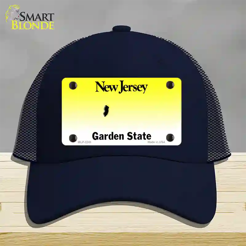 New Jersey State Blank Novelty License Plate Hat Mesh / Navy