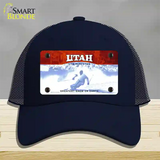 Utah State Blank Novelty License Plate Hat Mesh / Navy