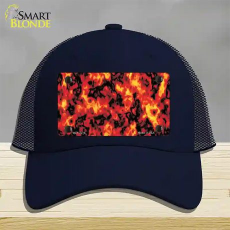 Fire Explosion Novelty License Plate Hat Mesh / Navy