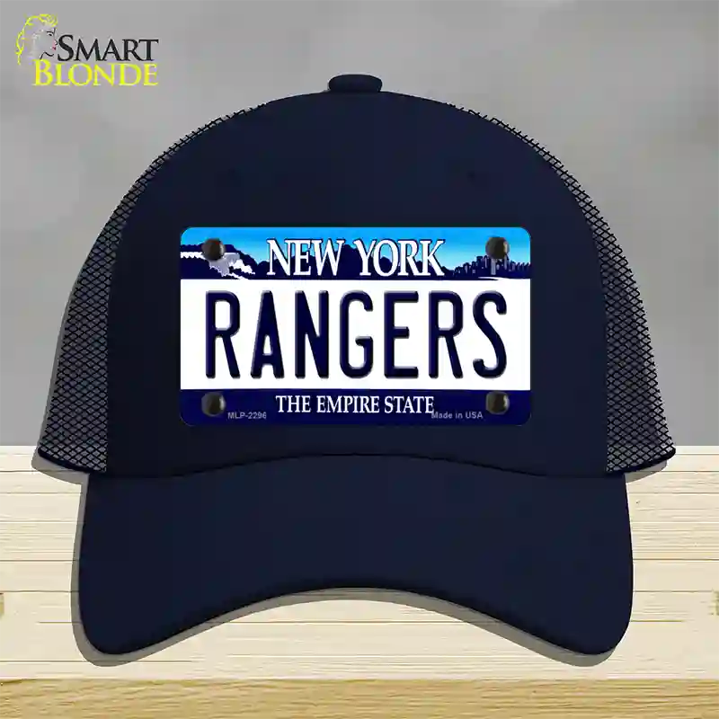 Rangers New York State Novelty License Plate Hat Mesh / Navy