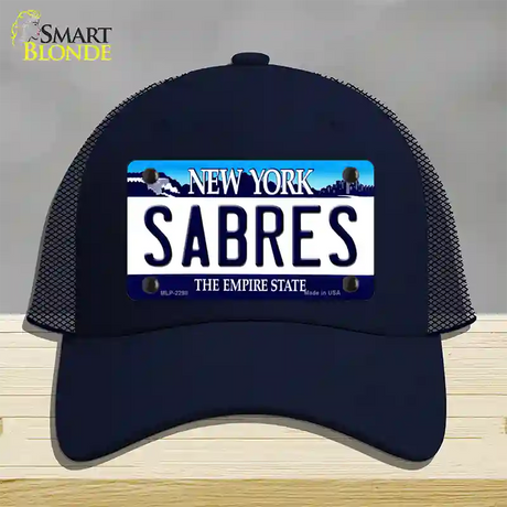 Sabres New York State Novelty License Plate Hat Mesh / Navy