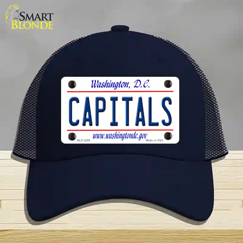 Capitals Washington DC State Novelty License Plate Hat Mesh / Navy