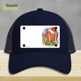 Football Offset Novelty License Plate Hat Mesh / Navy