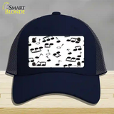 Musical Notes Black White Novelty License Plate Hat Mesh / Navy