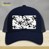 Splatter Black White Novelty License Plate Hat Mesh / Navy