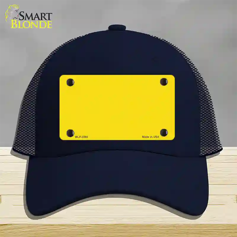 Yellow Solid Novelty License Plate Hat Mesh / Navy