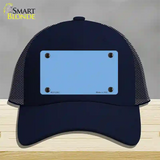 Baby Blue Solid Novelty License Plate Hat Mesh / Navy