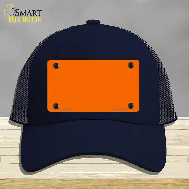 Orange Solid Novelty License Plate Hat Mesh / Navy