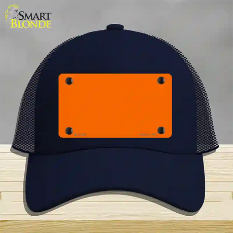 Orange Solid Novelty License Plate Hat Mesh / Navy