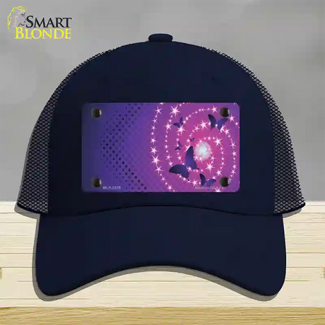 Celestial Butterflies Novelty License Plate Hat Mesh / Navy