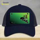 Quad Rider Offset Flat Novelty License Plate Hat Mesh / Navy